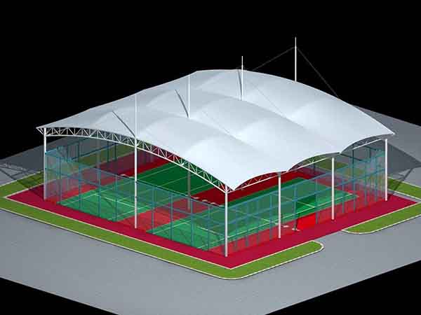 雞西市籃球場膜結構罩棚【設計施工】